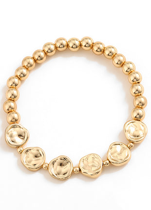 Gold-Plated Alloy Bead Bracelet