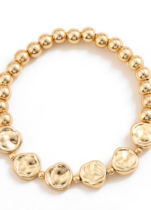 Gold-Plated Alloy Bead Bracelet
