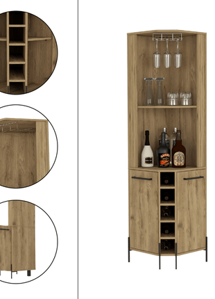 Corner Bar Cabinet - Two Shelves - GypsyHeart