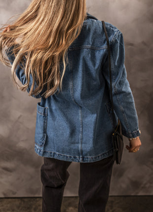 Pocketed Long Sleeve Denim Jacket