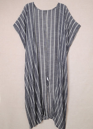 Striped Open Front Longline Cover Up or Light Open Front Outerwear