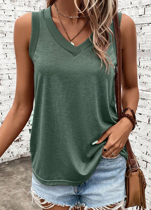 V-Neck Wide Strap Tank