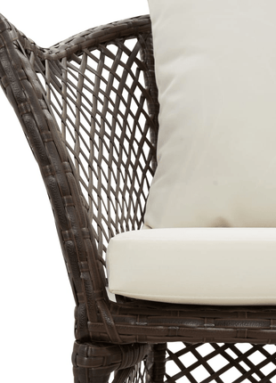 vidaXL 2 Piece Patio Lounge Set with Cushions Brown Poly Rattan - GypsyHeart