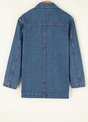 Pocketed Long Sleeve Denim Jacket