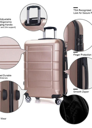 3 Piece Suitcase Luggage Set - GypsyHeart