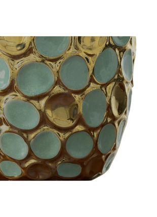 Turquoise and Gold Accent Vases Set of 2