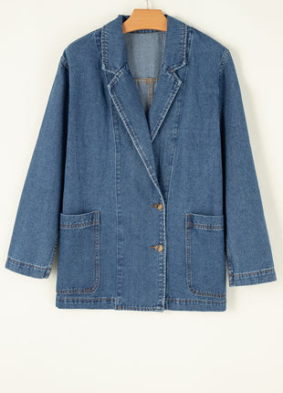 Pocketed Long Sleeve Denim Jacket