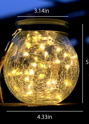 Crackle Glass Globe Solar Light - 20 Strand Waterproof Lights - GypsyHeart