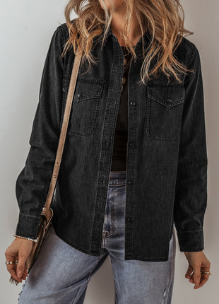 Button Up Long Sleeve Denim Jacket