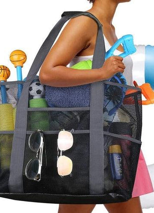 Large Beach Bag - 8 Pockets -Mesh Durable Beach Bag - :Pool Organizer - GypsyHeart
