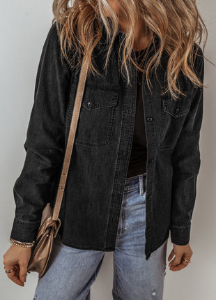 Button Up Long Sleeve Denim Jacket