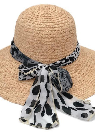 Raffia Leopard Sun Hat - GypsyHeart