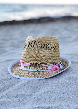 ‘Say Aloha’ Natural Straw Fedora Hat - GypsyHeart
