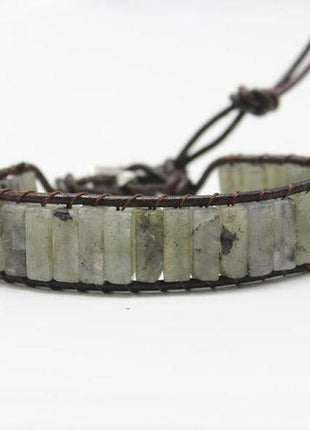 Adjustable Leather Bracelet Natural Gems | Natural Gem Leather Jewelry - GypsyHeart