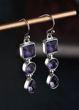 Silver 925 Earring Amethyst Gemstones - GypsyHeart