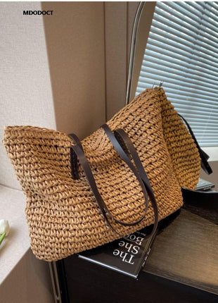 Luxury Design Straw Woven Tote Bags Summer Casual Large Capacity - GypsyHeart