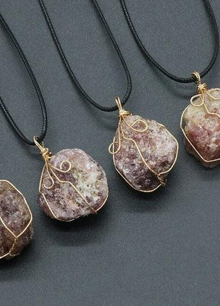 Natural Stone - Pendant Irregular Shaped Crystal Necklace - GypsyHeart