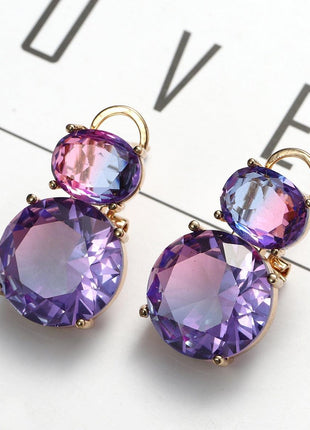 Elegant Round Amethyst Drop Earrings for Women - GypsyHeart