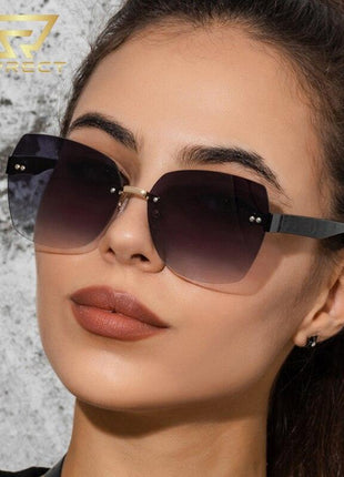 Women Rimless Sunglasses 2023 UV Protection Luxury Brand - GypsyHeart