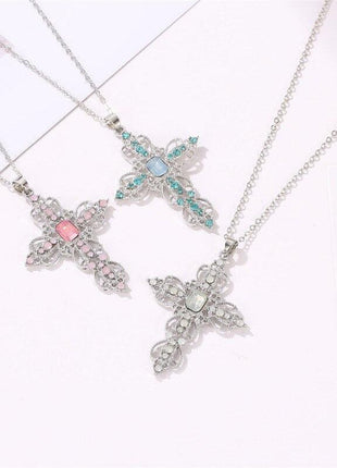 Cross Necklace with Gemstones - GypsyHeart