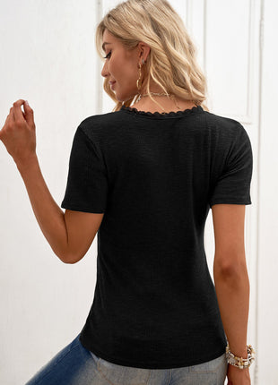 Half Button Short Sleeve Top