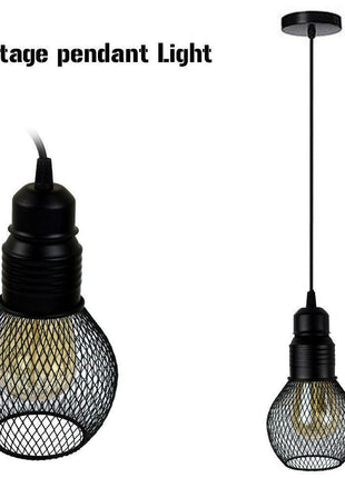 Modern Ceiling Pendant Lamp Cage Fitting Black - Vintage Light - GypsyHeart