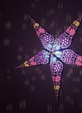 Firework Violet - Handmade 5 Pointed Paper Star Lantern - GypsyHeart