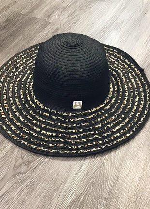 Black Animal Print Beach Hat - GypsyHeart