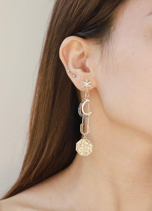 Gold Moon and Star Drop 5-Pair Earrings - GypsyHeart