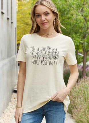 Simply Love GROW POSITIVITY Graphic Cotton Tee - GypsyHeart