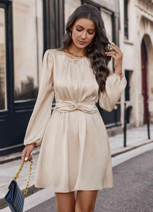 Twisted Round Neck Long Sleeve Dress - GypsyHeart