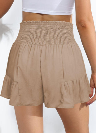 Smocked Tie-Front High-Rise Shorts - GypsyHeart