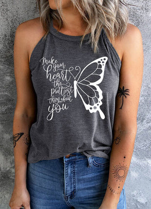MAKE YOUR HEART THE PRETTIEST THING ABOUT YOU Round Neck Tank