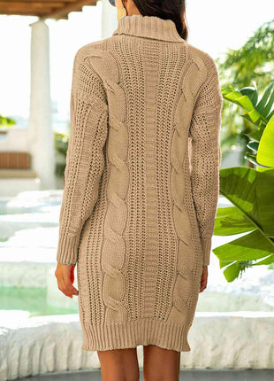 Turtleneck Ribbed Sweater Dress - GypsyHeart