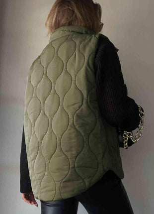 Collared Puffy Neck Vest with Pockets - GypsyHeart