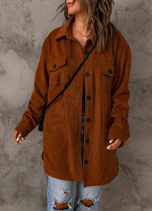 Drop Shoulder Button Down Collared Coat - GypsyHeart
