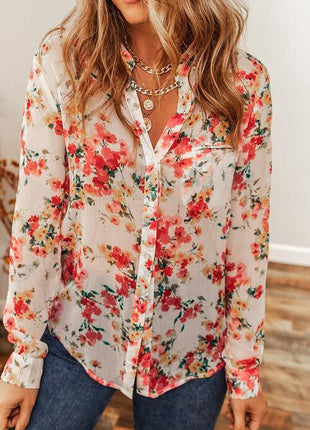 Floral Button Up Long Sleeve Shirt - GypsyHeart