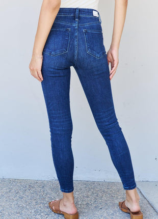 Judy Blue Marie Mid Rise Crinkle Ankle Detail Skinny Jeans - GypsyHeart