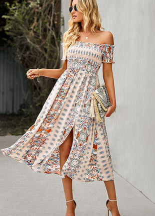 Off-Shoulder Boho Split Dress - GypsyHeart