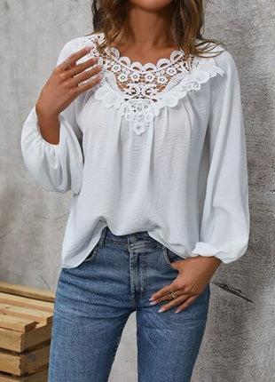 Lace Detail Balloon Sleeve Blouse