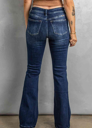Button Fly Distressed Bootcut Jeans - GypsyHeart