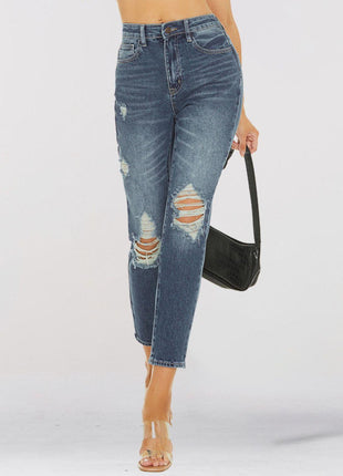 Distressed Skinny Cropped Jeans - GypsyHeart