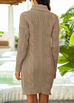 Turtleneck Ribbed Sweater Dress - GypsyHeart