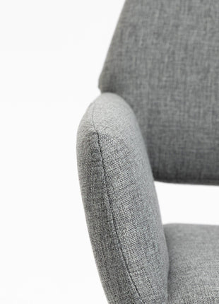 Upholstered Chair - Gray Fabric Beech Wood Legs - GypsyHeart