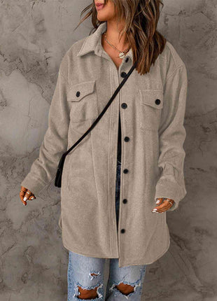 Drop Shoulder Button Down Collared Coat - GypsyHeart