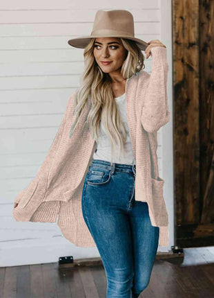 High-Low Open Front Cardigan with Pockets - GypsyHeart