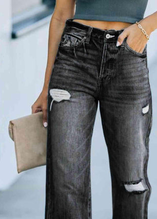 Distressed Straight Leg Jeans - GypsyHeart