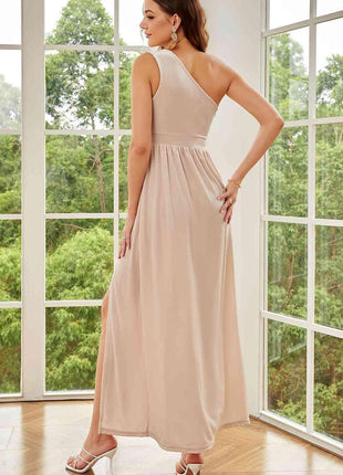 One-Shoulder Split Sleeveless Dress - GypsyHeart