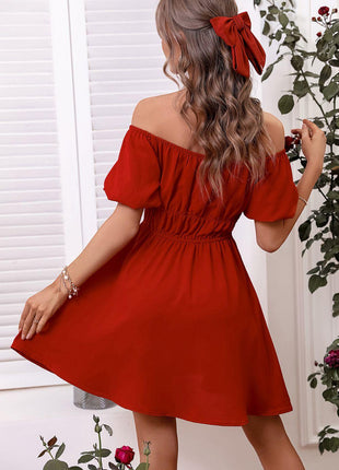Off-Shoulder A-Line Mini Dress - GypsyHeart