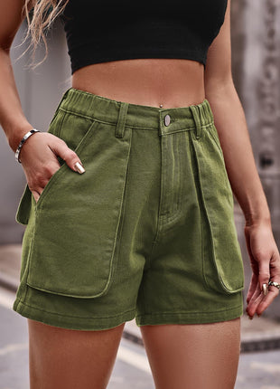 Buttoned Cargo Shorts- Perfect Shape Women - GypsyHeart
